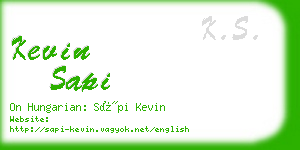 kevin sapi business card